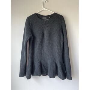 Ted Baker Sweater Dress Wool Blend Size 4 Black Chunky Crew Neck Long Sleeve​​​